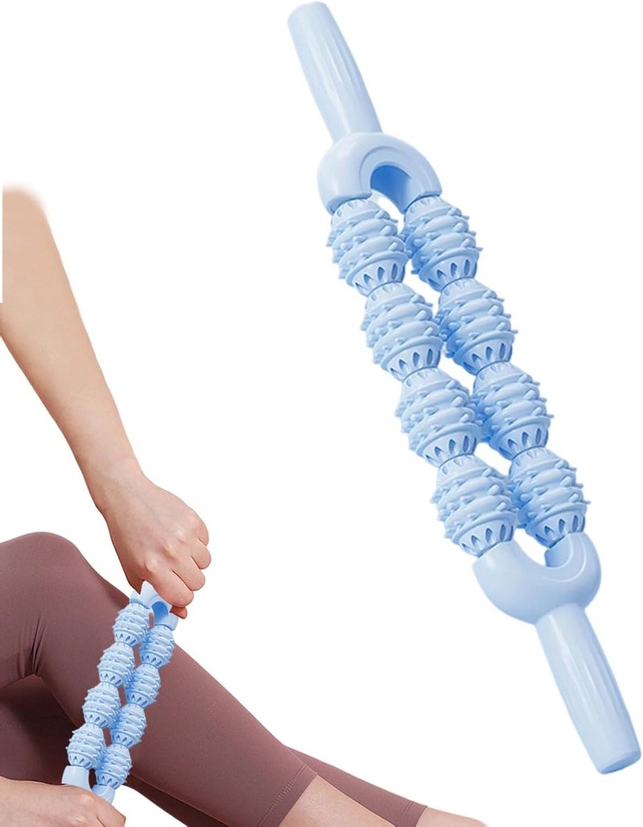 Massage Stick - Spierroller - Spierontspanning - Dubbele Rollerrijen - 39.8 cm - Zwart