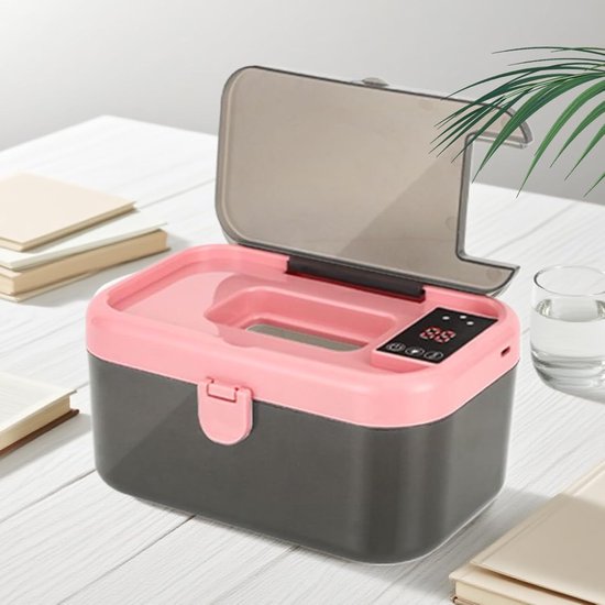 Billendoekjes Warmer - Doekjes Dispenser - Baby Verzorging - Instelbare Warmte - 21 x 15 x 11 cm - Roze — afbeelding 2