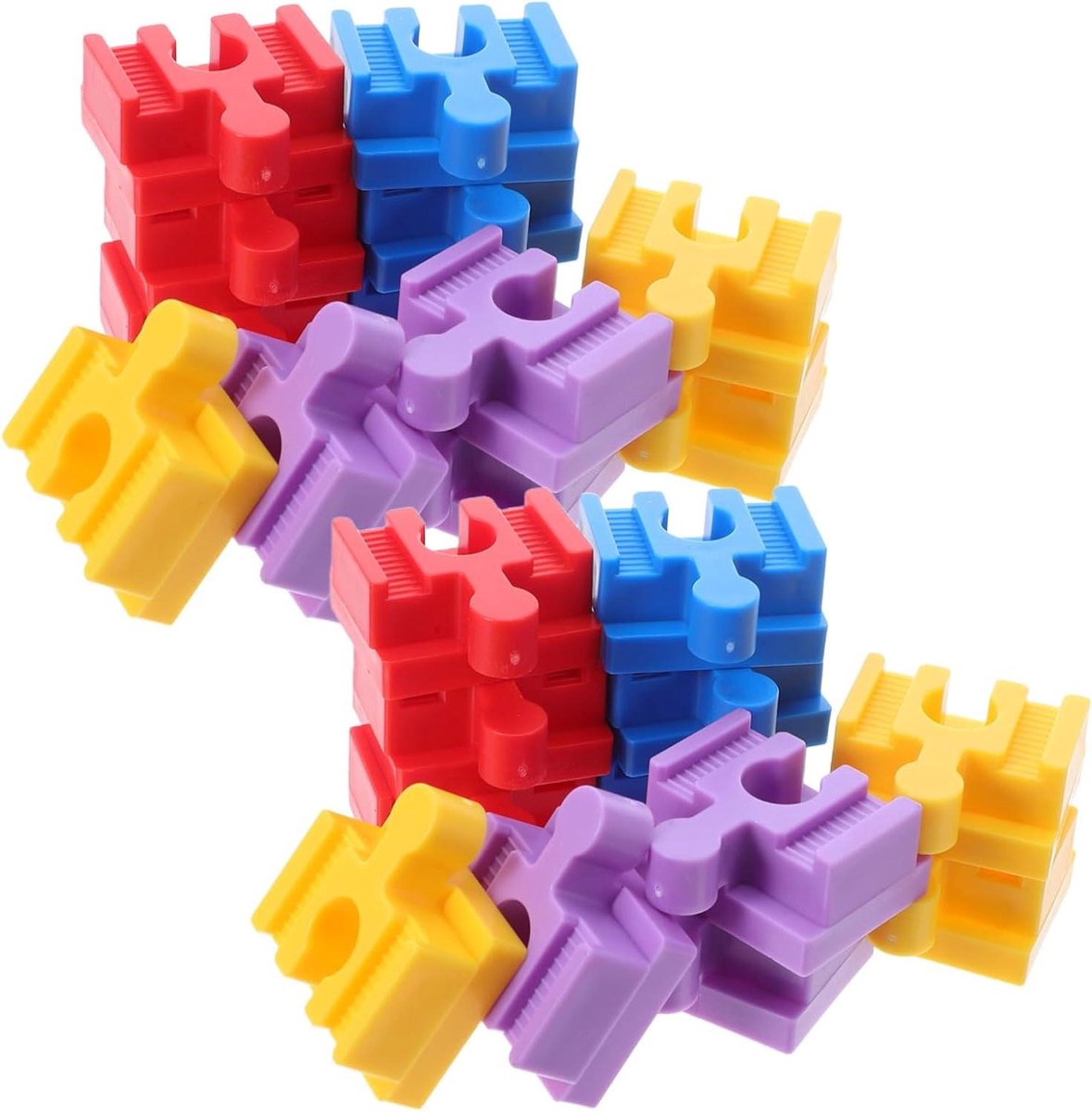 Kinderbouwblokken - Spoortrein Speelgoed - Creatief Spelen - Merkcompatibel Ontwerp - 24 Stuks - Diverse Kleuren
