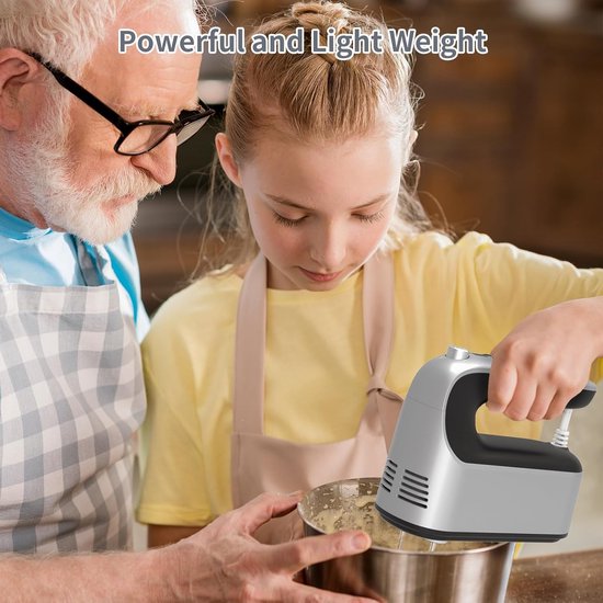 Digitale Handmixer - Keukenmixer Accessoires - Bakken en Mixen - 9 Snelheden Digitale Scherm - 400 Watt - Zilver Zwart — afbeelding 5
