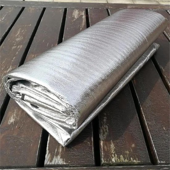 Campingmat Picknick Deken - Strand Matras Slaapmat - Outdoor Activiteiten - Waterdicht Aluminiumfolie - 200 x 150 cm - Zilver — afbeelding 2