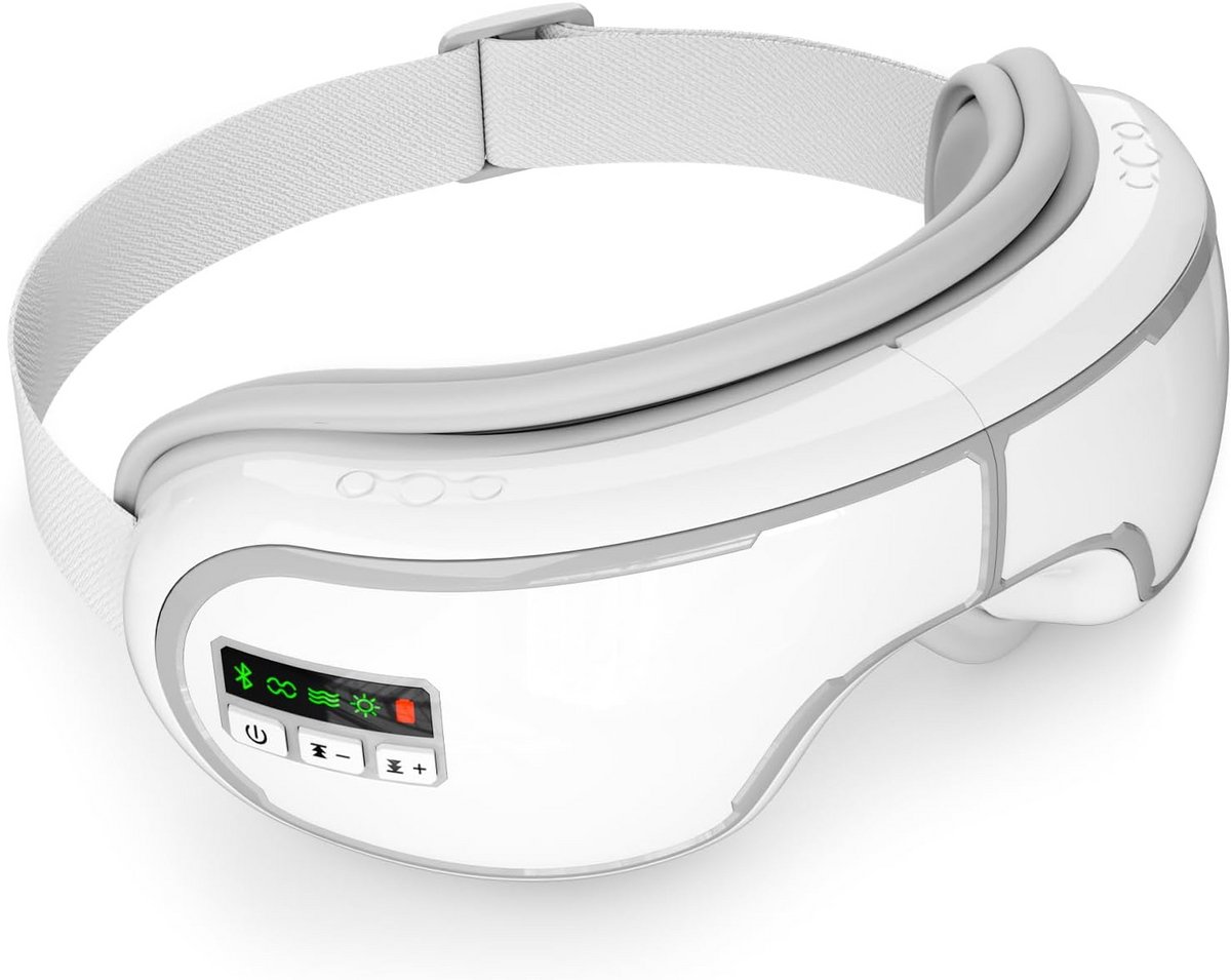 Oogmassageapparaat met warmte, verwarmd oogmasker, compressiemassage, oogmassageapparaat voor migraineverlichting, vermindert donkere kringen en spanning, verbetert de slaap, ideaal cadeau