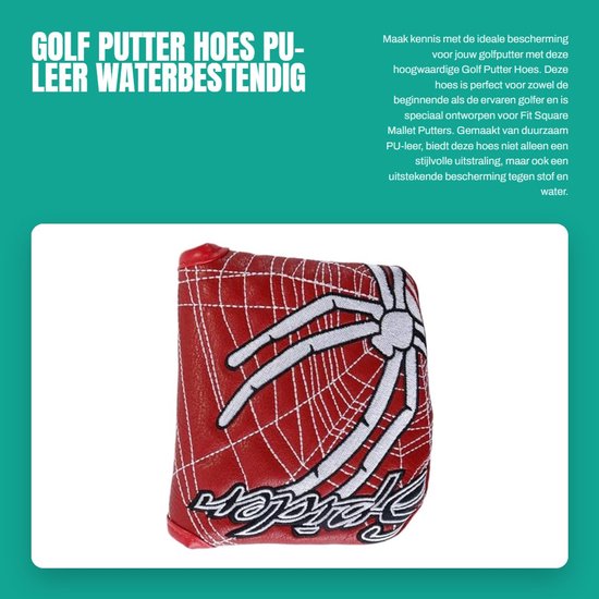 Dailygoody - Golf Putter Hoes - PU-leer - Waterbestendig - Sterke Magneetsluiting - Bescherming voor Putters - Unisex - 10,2 x 10,2 x 1,3 cm van Merkloos — afbeelding 5