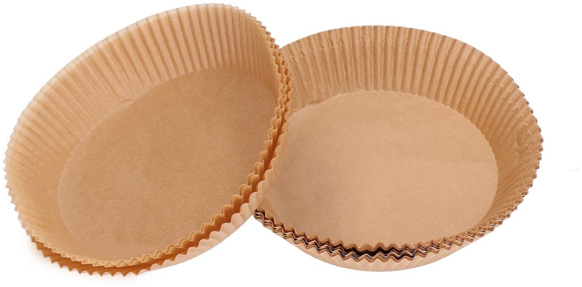 Dailygoods- Airfryer Voeringen 50 Stuks - Dubbelzijdig Siliconen Oliepapier - Wegwerp Bakpapier - Antiaanbaklaag - 7,9 Inch Diameter - Eenvoudig te Gebruiken