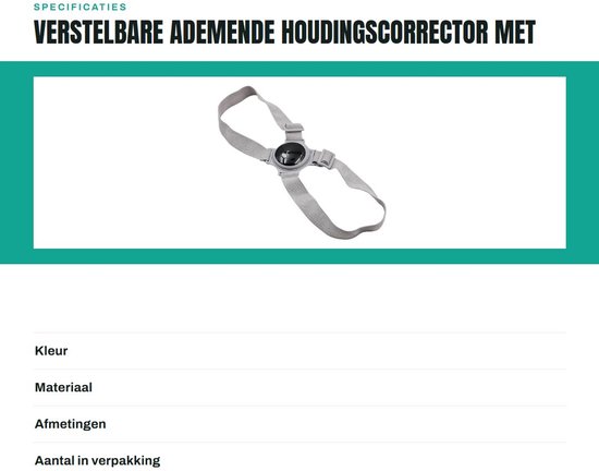 MTTproducts- Houdingcorrector Verstelbaar - Rugbrace - Rugsteun - Slechte Houding Correctie - Ademend - Intelligente Sensor van mttproducts — afbeelding 3