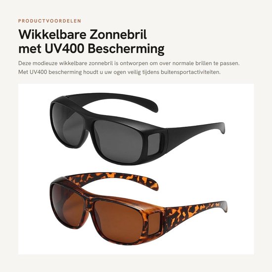 Dailygoods- Zonnebril Gepolariseerd - Overzet Zonnebril - Wikkelbare Zonnebril - UV400 Bescherming - Anti-verblinding - Geschikt voor Bril (max. 14,2 cm) - Overzetzonnebril van Dailygoods — afbeelding 3