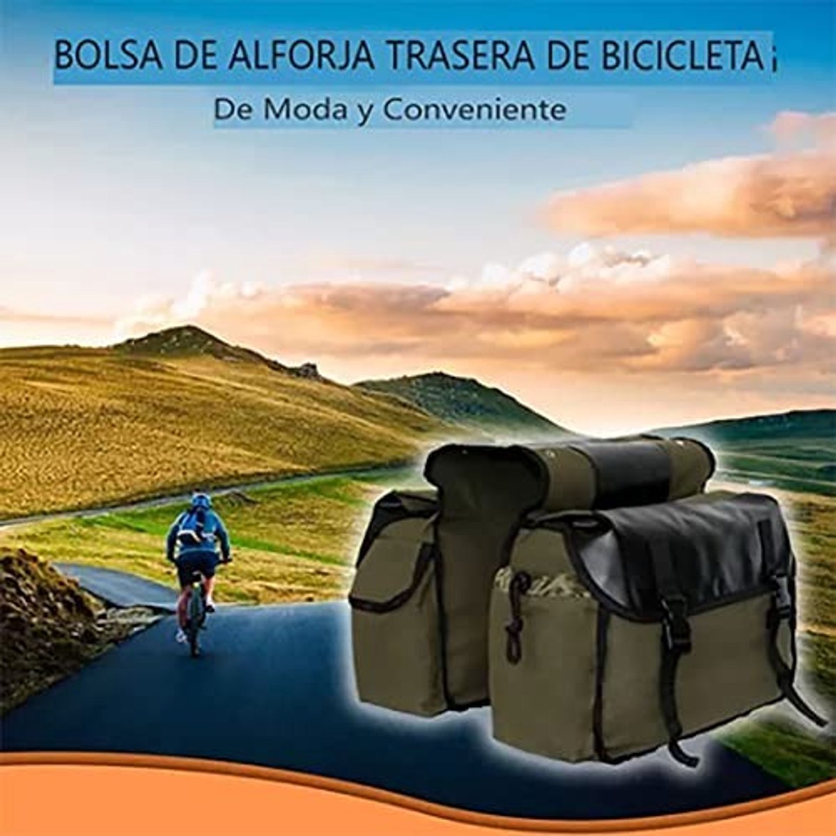 Dailygoods- Fietstas Grote Capaciteit - Dubbele Fietstas - Robuuste Constructie - Duurzaam Canvas - Waterdicht - Ideaal voor Achterbank - Fiets-zijtassen