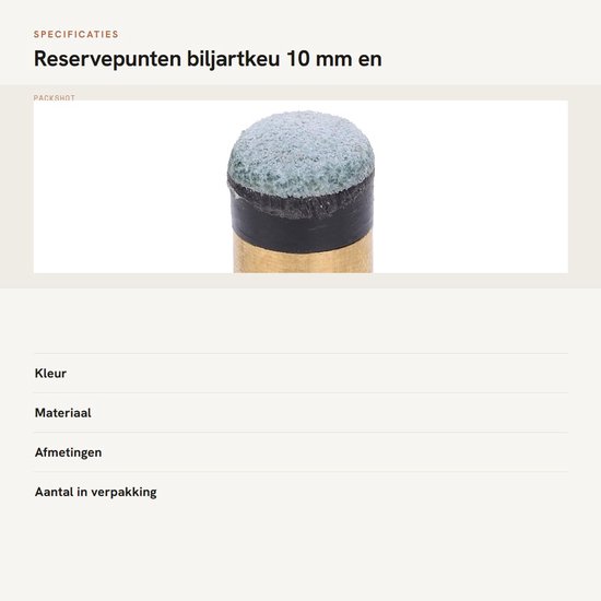 Schroefpunten biljartkeus 10 mm/11 mm - Reservepunten snooker 10 stuks - PU-leer - Koper - Speelkamerbenodigdheden van Merkloos — afbeelding 3