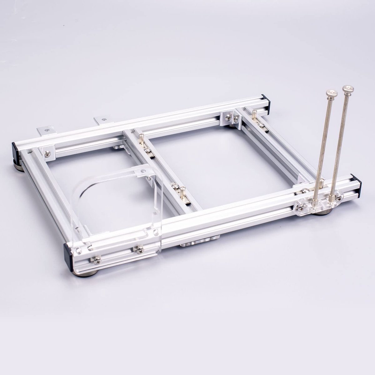 Dailygoods- Computerbeugel Aluminium - ITX Computer Open Case - Ondersteuning Grafische Kaart - 2 PCI-uitbreidingsslots - Afmetingen L315 x B210 mm - Inclusief Voedingskabel - Computerbehuizing