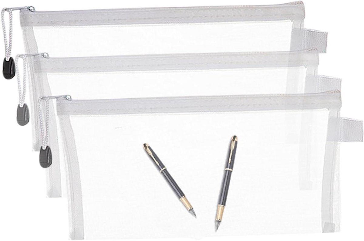 Opbergtas Bordspellen - Puzzel Organizer - Spullen Opbergen - Transparant Nylon - 3 Stuks - Goud