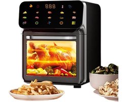 Combi Airfryer Oven - Multifunctionele Oven - Gezinsmaaltijden Bereiden - Twee Lagen Grillen - 15 Liter Capaciteit - Zwart
