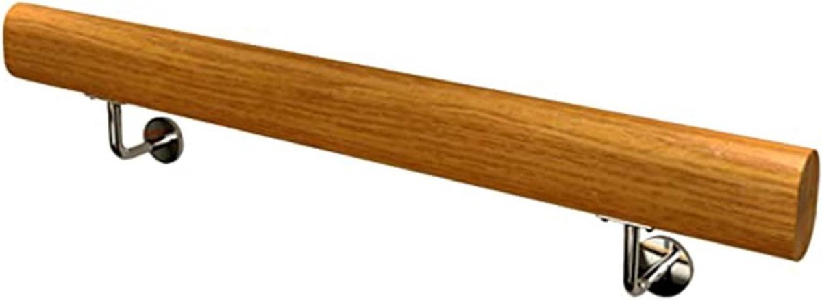 Trappenleuning Set - Houten Steunstang - Veiligheid Vergroten - Massief Grenenhout - 60 cm - Houtkleur