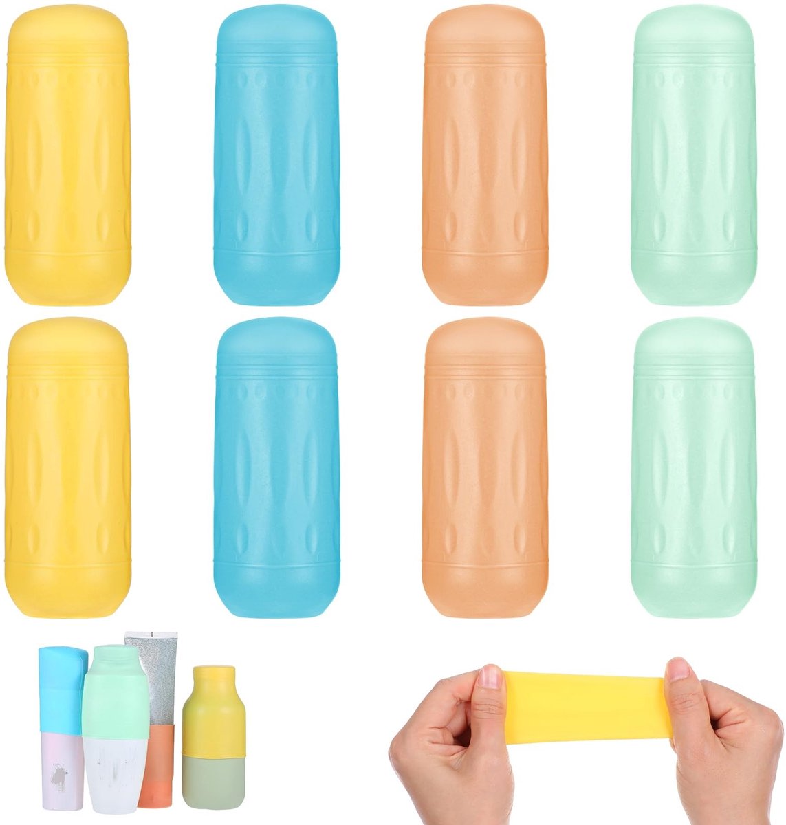 Dailygoods- Beschermhoes Lekvrij - Siliconen Reiscontainer - Herbruikbaar - Flexibel - Duurzaam - Makkelijk Schoon te Maken - Reisflessen