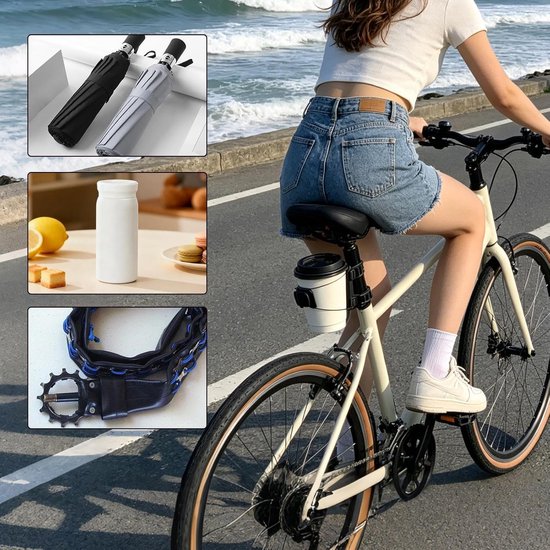 Fietsfleshouder - Bekerhouder Fiets - Onderweg Drinken - Stevige Frame Bevestiging - Universele Pasvorm - Zwart — afbeelding 5