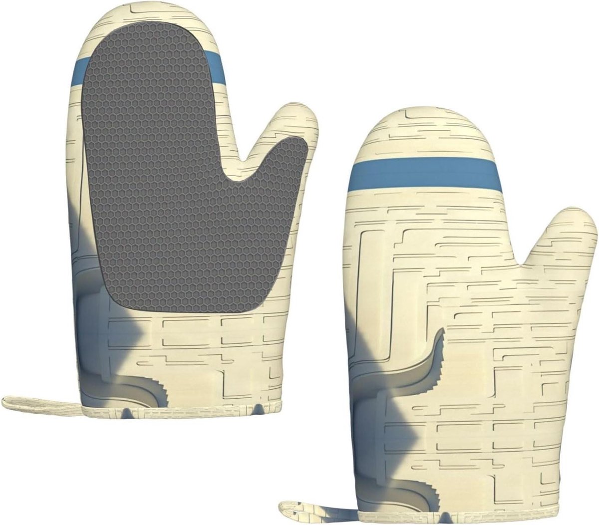 Siliconen Ovenwanten - Keukenhandschoenen Set - Hittebestendig Koken - Waterdicht Polyester Weefsel - Set van 2 - Zwart