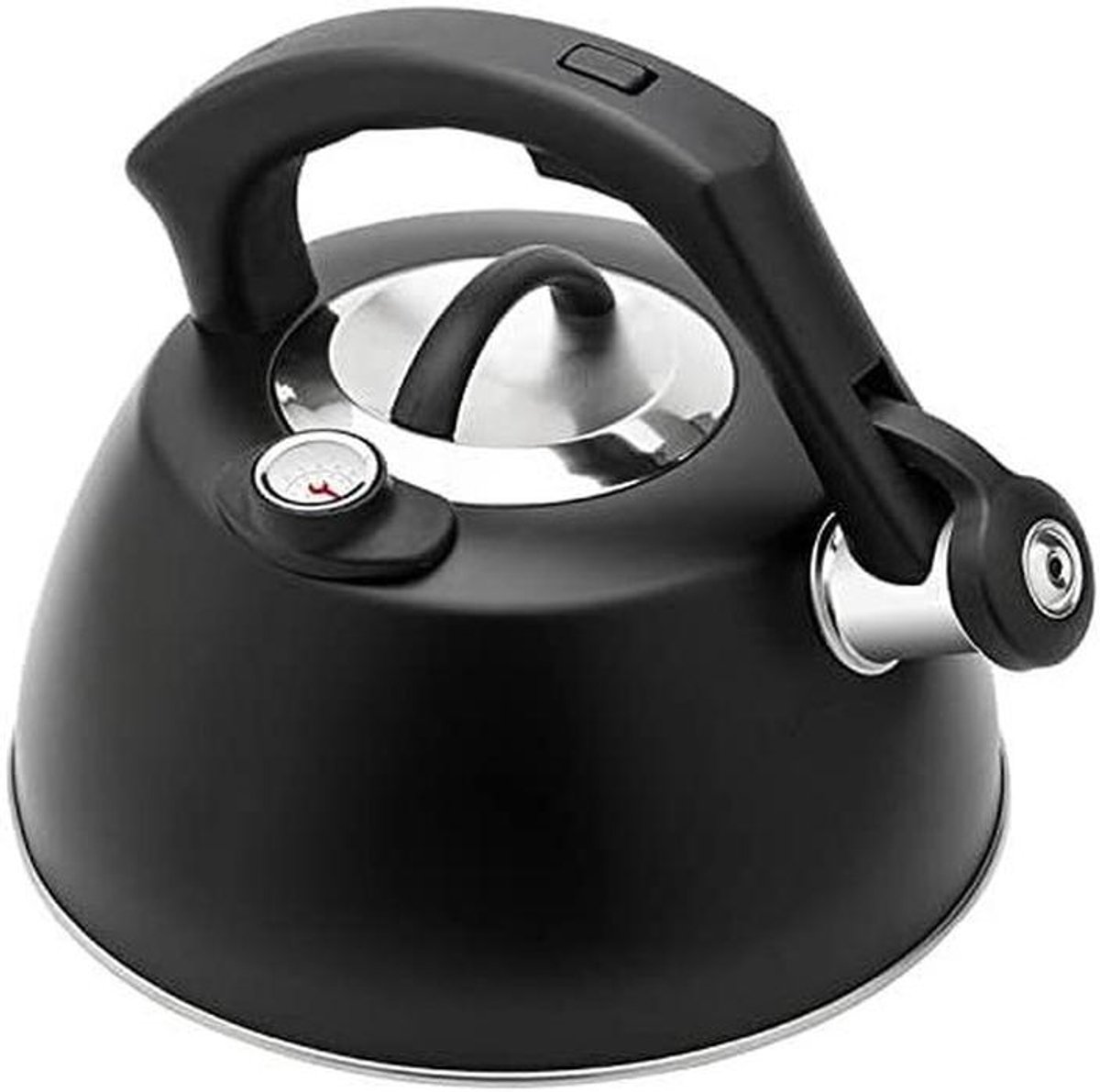 Fluitketel Roestvrijstaal - Waterkoker met meter - Water Koken - Luid Fluiteffect - 25 Liter - Zwart