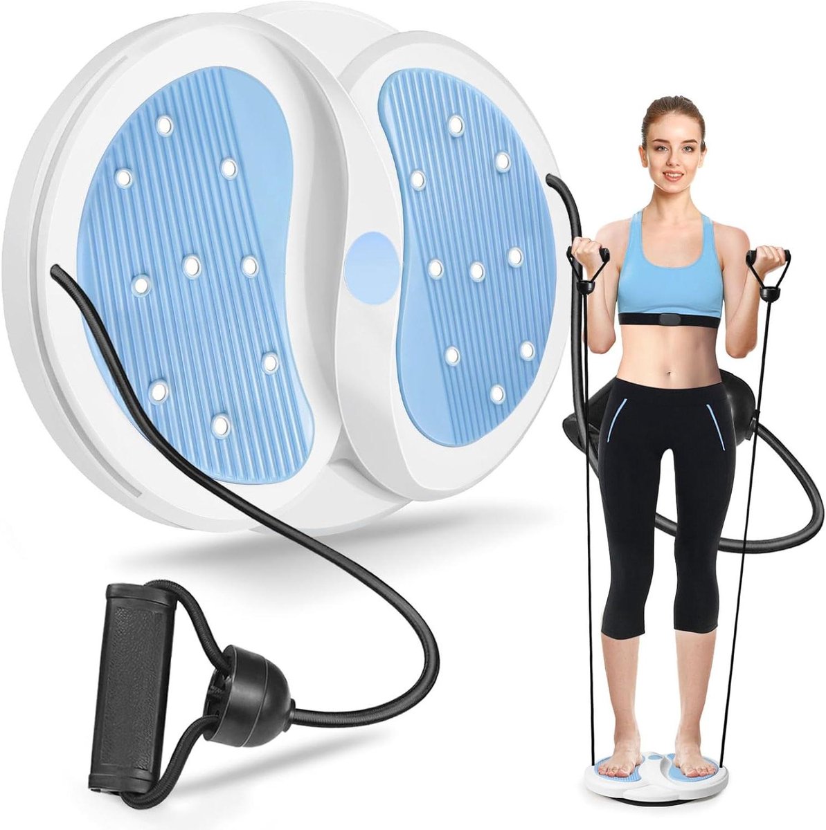 Twist Board - Balansschijf Fitness - Core Training - Magnetische Massage - 200 kg Belasting - Blauw