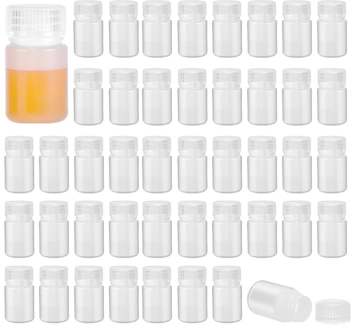 Dailygoods- Reisflessen Set van 48 - Lekvrije Plastic Flessen - 1 oz met Schroefdoppen - Cosmetica/Parfum - Reisvriendelijk - Compact en Lichtgewicht - Cosmeticaflessen