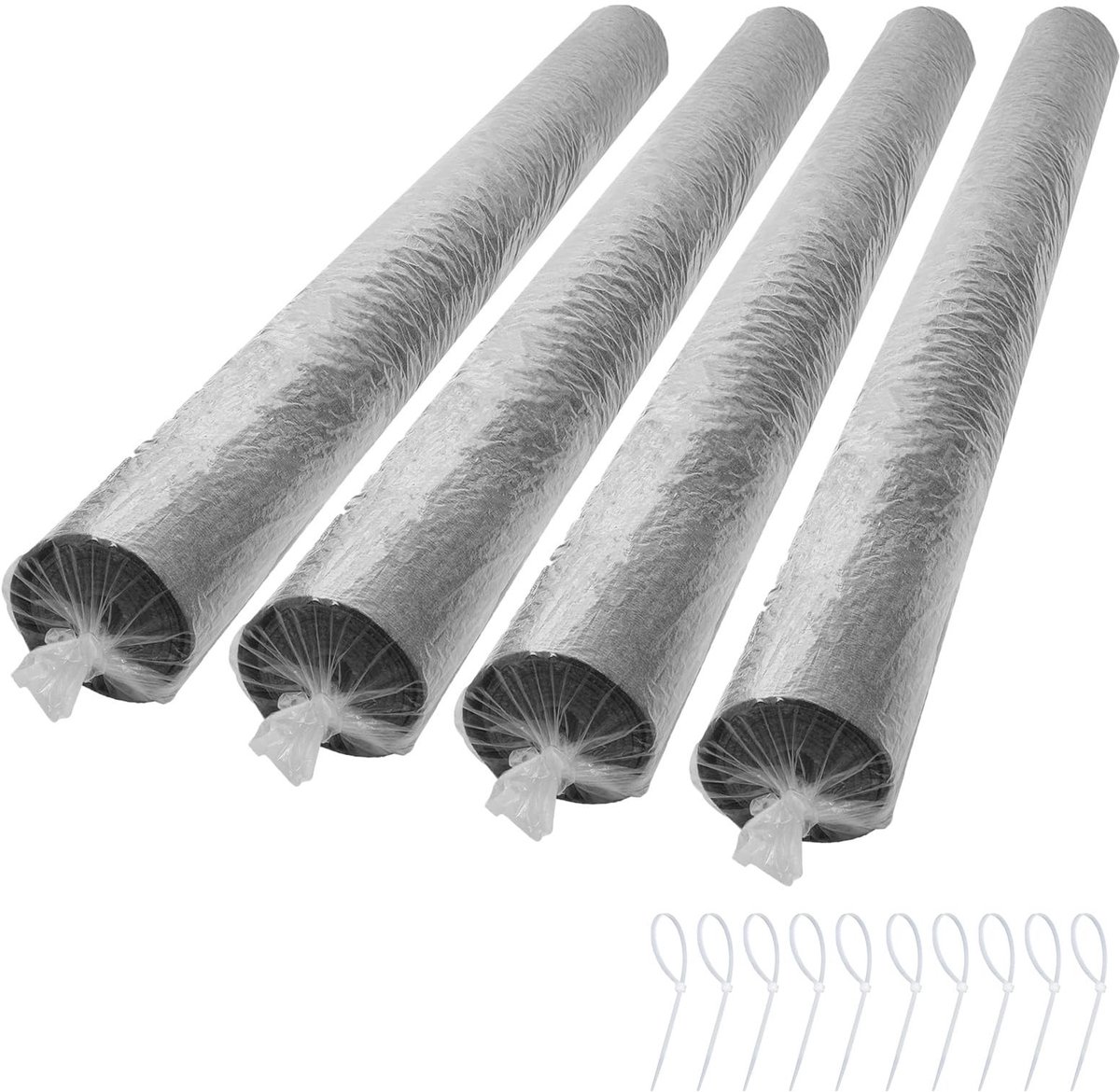Dailygoods- Opbergzakken 4 stuks - Transparante Kunststof - 55 x 234 cm - Kabelbinders - Herbruikbaar - Betrouwbaar Materiaal - Opbergtassen