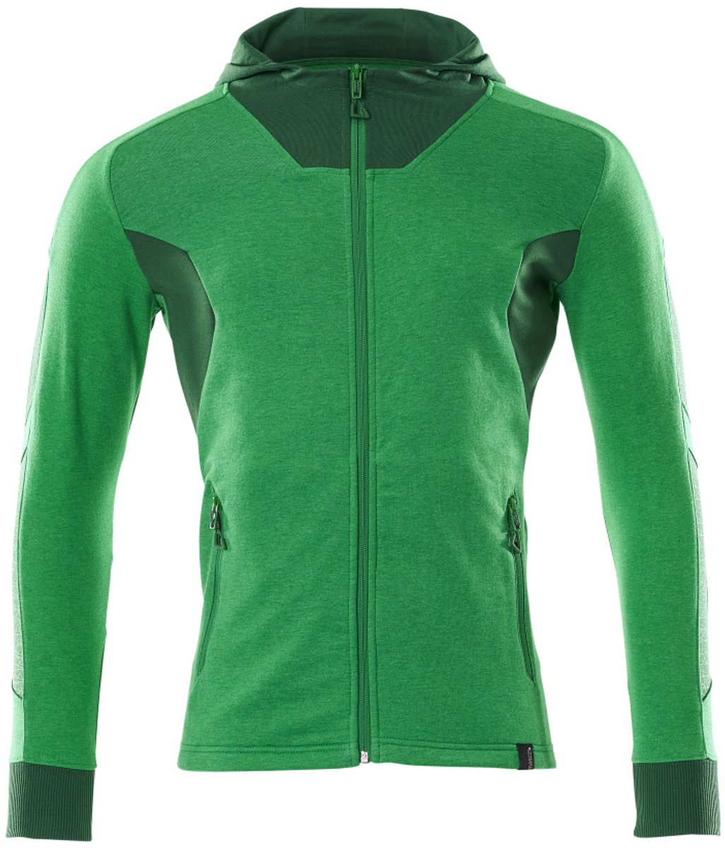 Mascot Accelerate Capuchontrui met rits 18584-962 - helder groen/groen - M