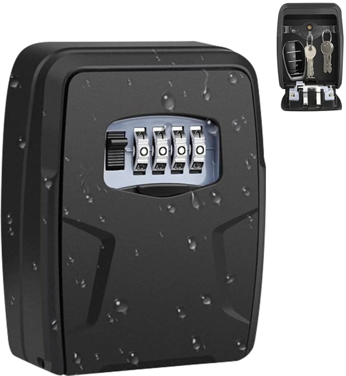 Dailygoods- Sleutelkluis Waterdicht - Sleutelbox met 4-cijferig Wachtwoord - Sleutelkluis voor Buiten - Sleutelkluis met Code - Centrale Toegang voor Sleutels tot 9 cm