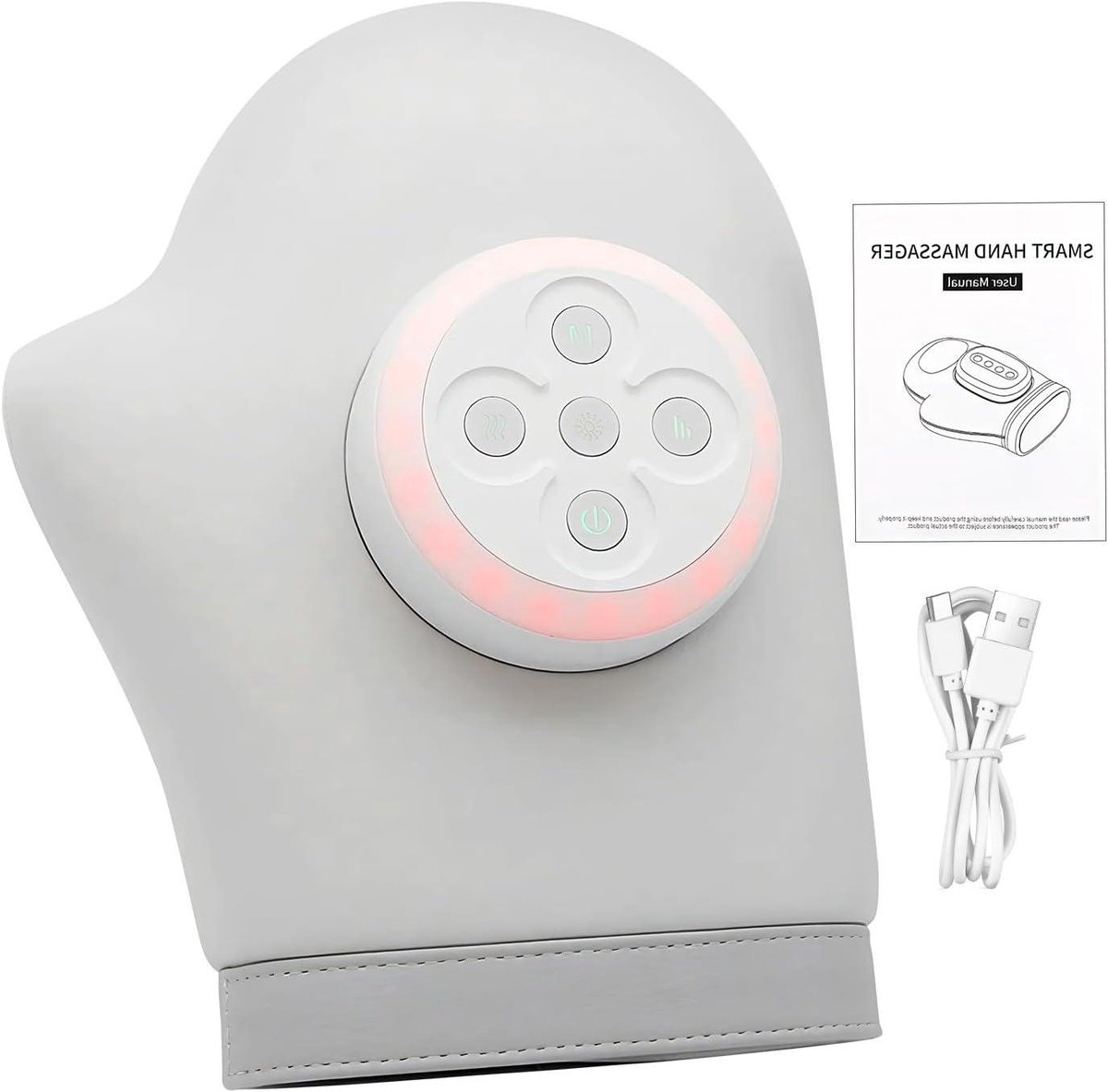 Hand Massage Device - Handenwarmer Massager - Stressverlichting - Luchtdruk Technologie - 25 x 20 x 11 cm - Wit