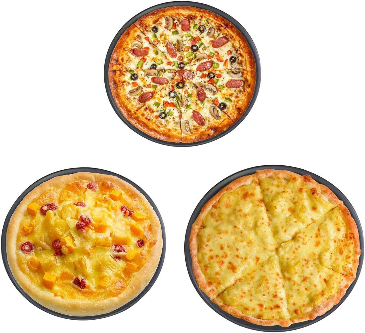 Pizza bakplaat - Bakplaat voor pizza - Bakken van pizza - Antiaanbaklaag - 33 cm - Zwart