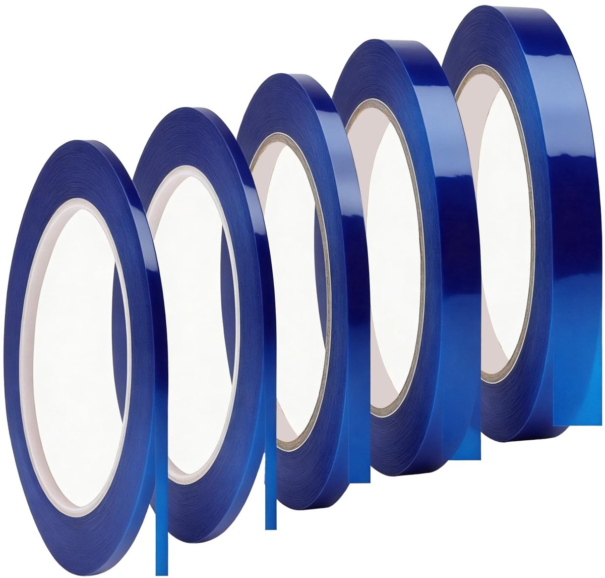 Dailygoods- Maskingtape - 5 Rollen - Zelfklevend - Schildertape - Fineline-tape - 3/5/10/12 mm x 50 m - Voor Schilderwerk - Afplaktape