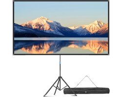 VISULAPEX 80" Projector Screen with Tripod, 16:9 4K Projector Screen for Outdoor Light, Perfect for Home Cinema, Open Air Cinema and Other Entertainment Activities