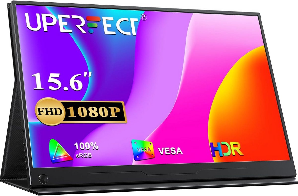 Draagbare Monitor - Secundair Scherm - Werk en Entertainment - Full HD IPS - 156 inch - Zwart