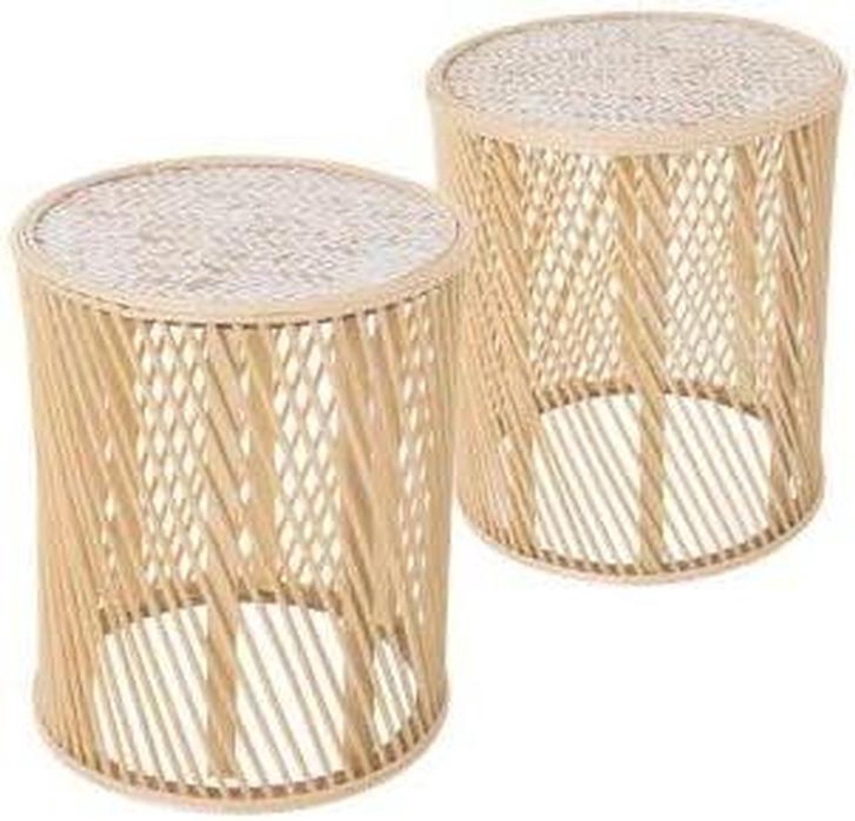 Kindertafels - Kinderkamer meubels - Spelen en knutselen - Set van 2 - 35x35x40 CM - Zwart