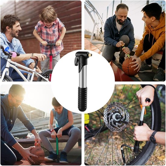 Draagbare Fietspomp - Mini Opblaasgereedschap - Fietsbanden Vullen - Compact Framebevestiging - 20 cm Lengte - Zwart — afbeelding 4