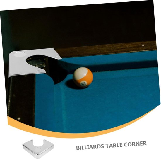 Biljarttafel Hoekplaten - Pooltafel Accessoires - Spelverbetering - Precisie Vervaardigd - 18.2 x 18.2 x 4 cm - Zilver — afbeelding 4