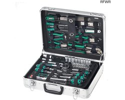 Brüder Mannesmann M29075 Tool Set, 108 Pieces, Aluminium Tool Box, Green/Silver