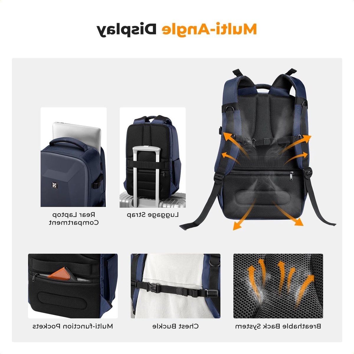 Camera Backpack voor DSLR en Laptop tot 15.6 Inch, Waterdichte Fototas, Geschikt voor Canon, Nikon, Sony en DJI Mavic Drone – foto 4