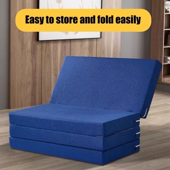 Gastenbed Opvouwbaar - Klapbed Slaapmat - Logeren Thuis - Schuimmatras Hoge Dichtheid - 90 x 200 cm - Kaki — afbeelding 4