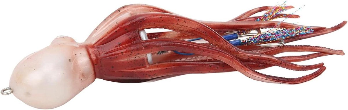 Octopus Aas - Zacht Kunstaas - Zeevissen Vangen - Levenslicht Ontwerp - 300g - Rood