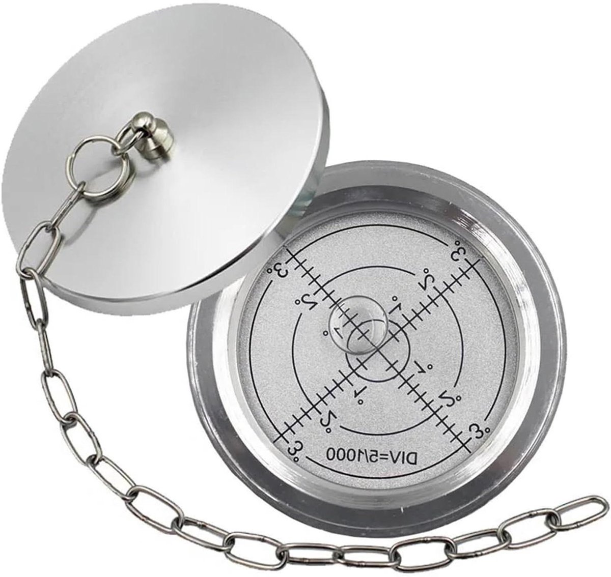Mini Waterpas - Ronde Flesjes - Nivelleren van Objecten - Metalen Behuizing - 70x20mm - Wit