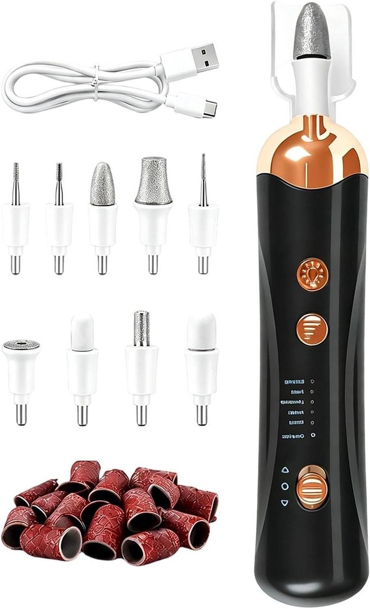 Elektrische Nagelboor - Manicure Pedicure Set - Nagels Vijlen Vormen - Draagbaar Lichtgewicht Ontwerp - 5 Snelheden - Wit