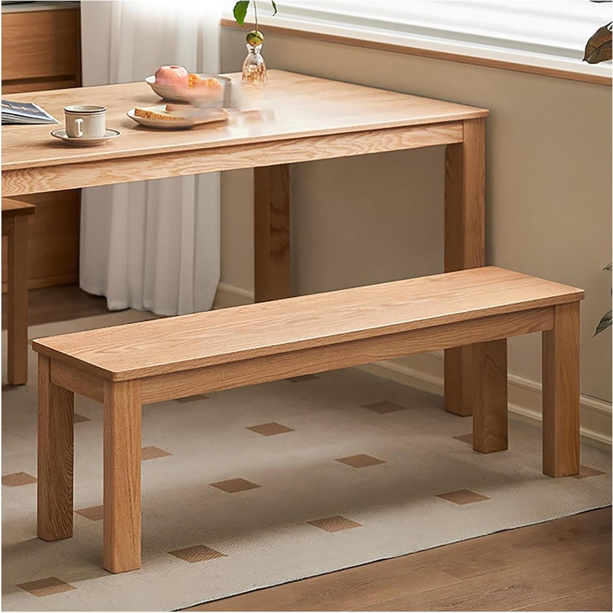 Houten Schoenbank - Entree Bank - Zitplaats Creëren - Massief Eikenhout - 100x30x42cm - Rustiek
