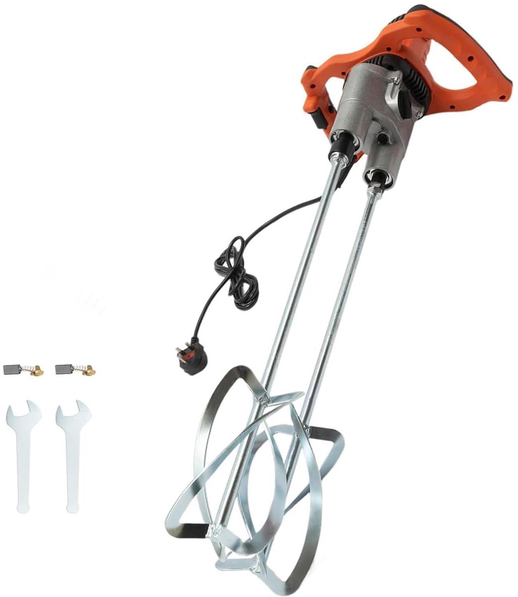 Elektrische Mixer - Mortel Mixer - Mengen van Materialen - 1800W Krachtige Motor - 6 Snelheden - Grijs