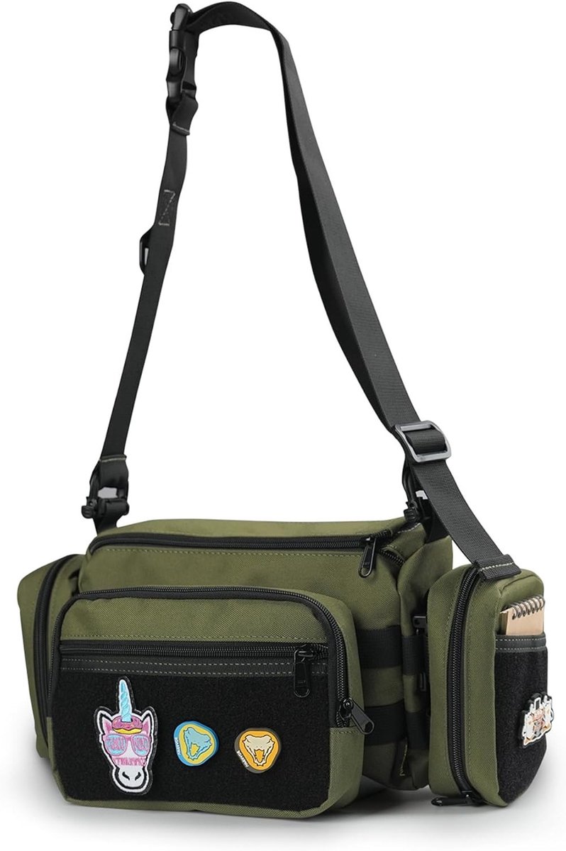 4-in-1 Schoudertas met Molle Systeem, Verwijderbare Compartimenten, EDC Organizer voor Dagelijks Gebruik, Duurzaam 1000D Nylon, Ideaal voor Mannen