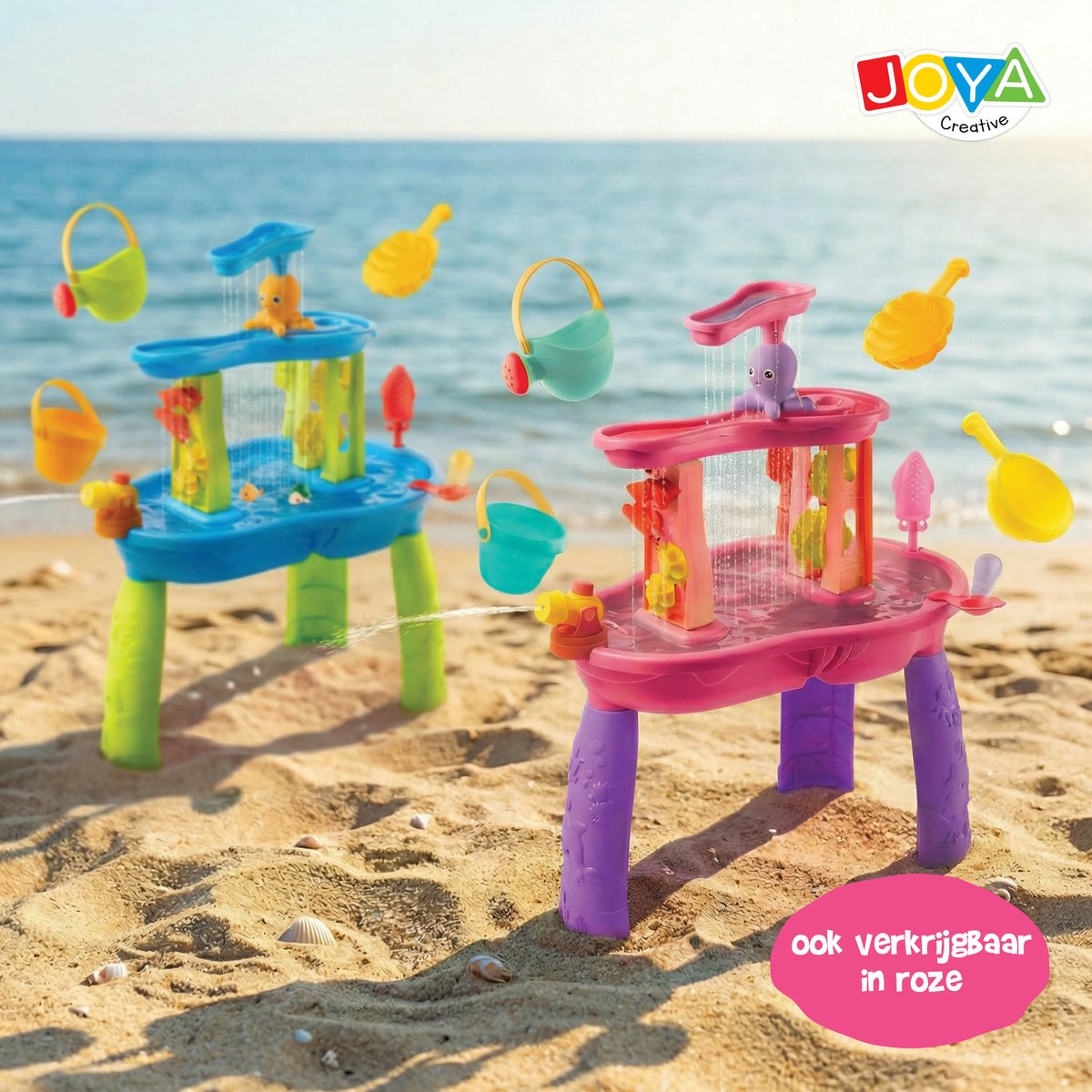 Joya Creative Watertafel Jongens - Blauw en Groen - Waterspeeltafel - 34-delig accessoire set - Waterval Effect – Afmeting 59x38,5x73 cm – Activiteitentafel met Water Voor Buiten en Tuin — afbeelding 4