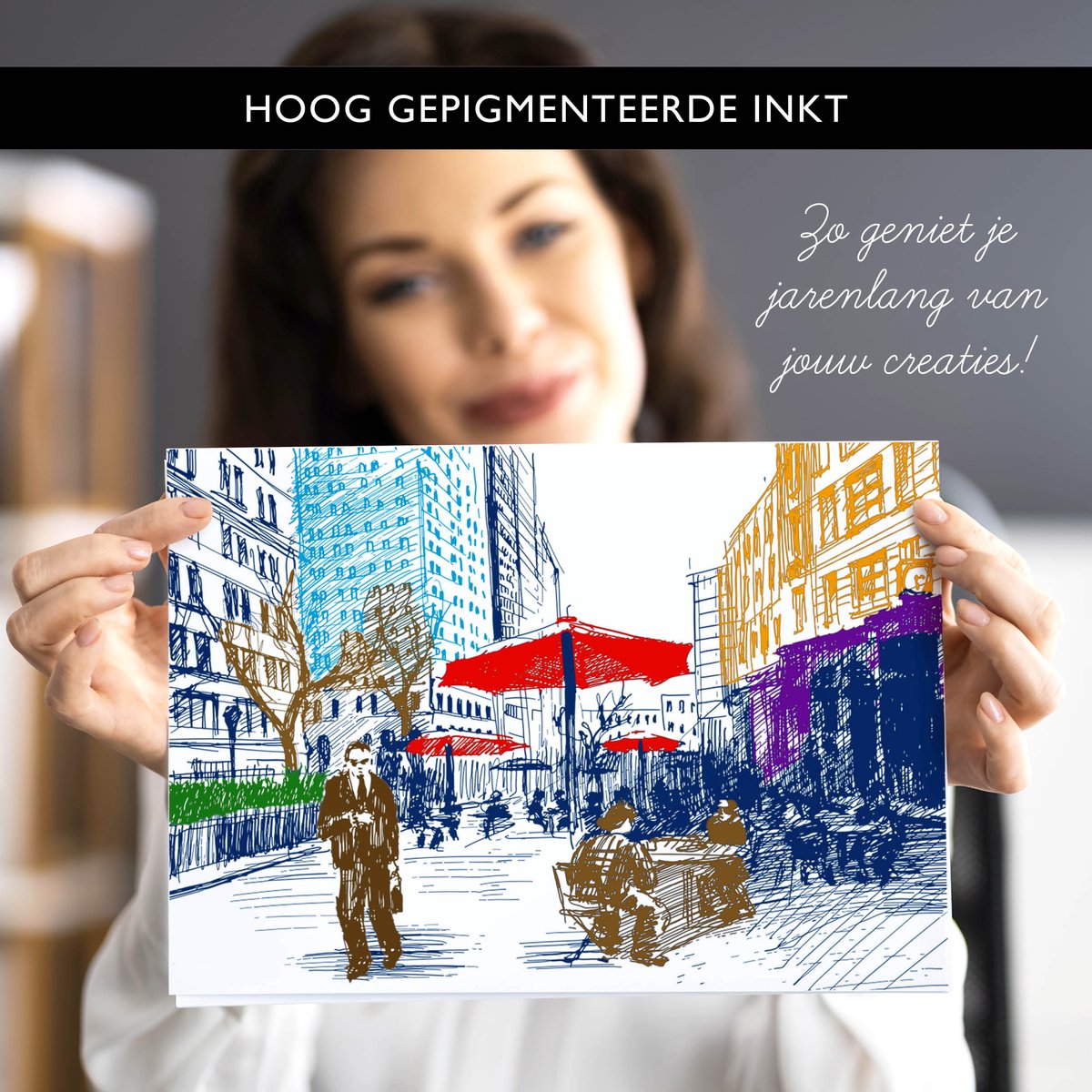 Nassau Fine Art Set van 10 Gekleurde Fineliners – Pigment Fineliner Pennen voor Bullet Journaling, Handlettering en Tekenen – Inclusief 9 Kleuren en 1 Zwarte Brushpen – Multicolor — afbeelding 6