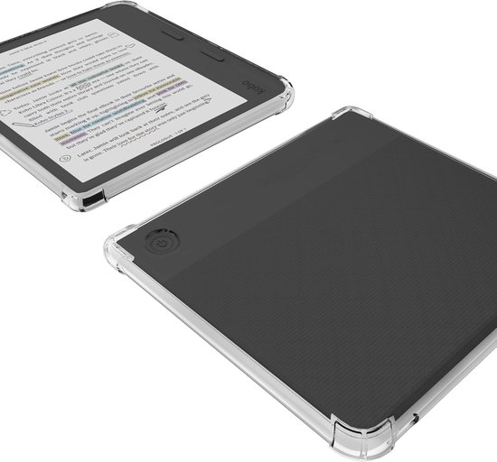 Transparante Kobo Hoes - Beschermhoes E-reader - E-reader Bescherming - Ultradun TPU - 7 inch - Glitter — afbeelding 4