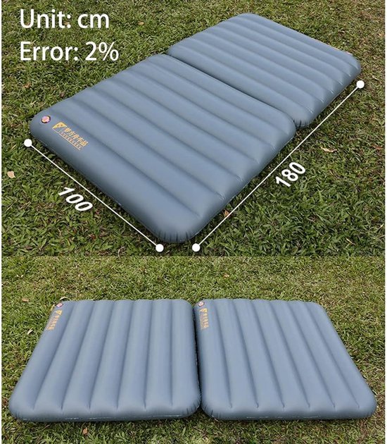 Auto Matras - Opblaasbaar Slaapbed - Reizen en Kamperen - Vult Achterbank Ruimte - 100x60x15 cm - Grijs — afbeelding 3