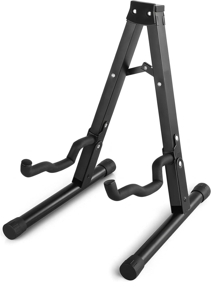 Gitaarrek - Gitaarstandaard - Instrumenten Opbergen - A-frame Structuur - Opvouwbaar - Zwart