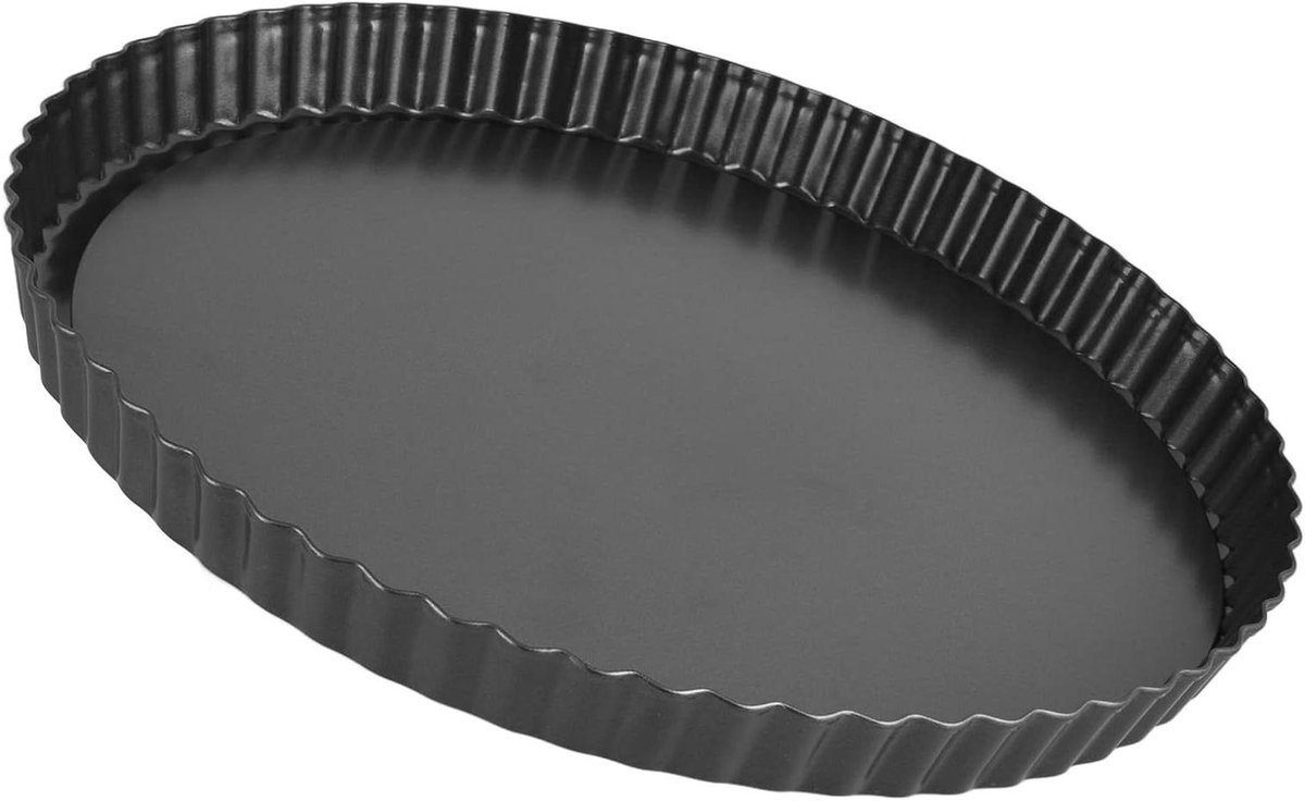 Diepe Taartvorm - Quiche Pan - Taarten Bakken - Verwijderbare Bodem - 12 inch - Grijs