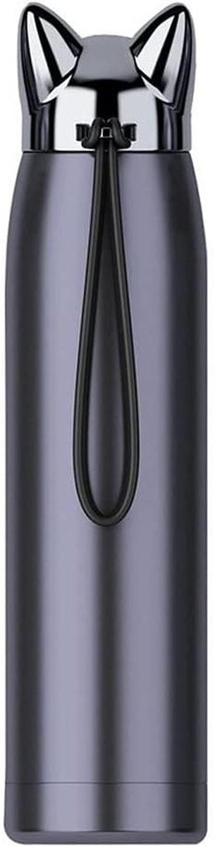 Thermosfles - Isolatiefles drank - Dranken warm houden - Dubbele wand isolatie - 320 ml - Zwart