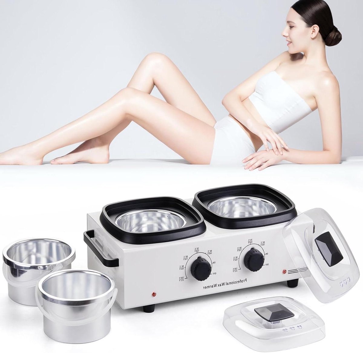 Dubbele Waxverwarmer - Hars Smelter - Harsen Voor Thuis - Dubbele Pot Ontwerp - 1000 ml - Zwart